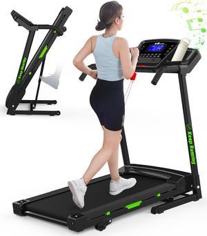 FYC Folding Treadmill for Home Office Use  3.5HP Running Machine with Incline Treadmill 330LBS Weight Capacity Foldable Compact Treadmill with LED Display Easy Assembly Green