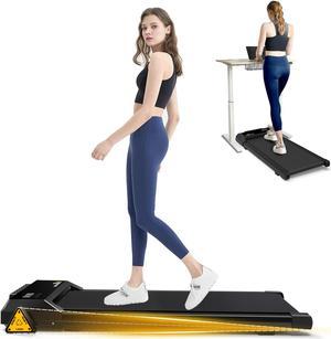 FYC Under Desk Treadmills Walking Pad, 265LBS Capacity Portable Treadmill with Remote Control and LED Display Electric Running Machine for Home Office Exercise Walking Jogging Installation Free