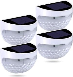 Solar Lights Outdoor Solar Fence Lights Solar Wall Lights with 3 Working Modes Wall Mount Waterproof Outdoor Lights for Fence Deck Patio Yard Garage (White,4 Packs)
