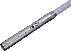 Lightsaber RGB 7 Colors Changeable Premium Aluminium Alloy Hilt Light Saber with Sound Force Lightsaber Toys (Silver)