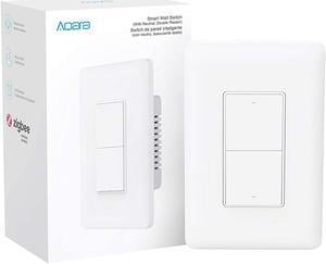 Aqara Smart Light Switch (with Neutral, Double Rocker), Requires AQARA HUB, Zigbee Switch, Remote Control and Set Timer for Home Automation, Compatible with Alexa, Apple HomeKit, Google Assistant