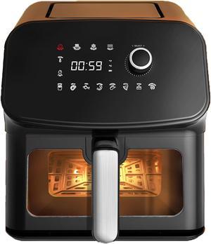 iCucina Small Air Fryer Digital 6Qt Air Fryer with 8 Cooking Presets Air Fryer Only With Stainless Steel Basket and Digital Touchscreen Freidora De Aire