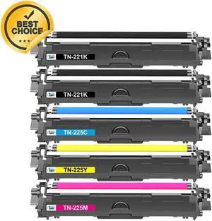 5 Pack Color TN221 TN225 Toner Ink for Brother HL-3170CDW MFC-9340CDW MFC-9130CW - OEM