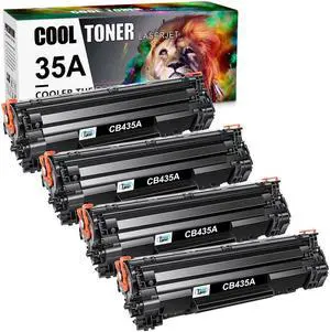 4 PK Black Toner Cartridge CB435A 35A For HP Laserjet P1005 P1006 P1003 Printer
