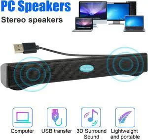 Wired USB Computer Speakers Mini Stereo Sound Bar w/Clip For Desktop PC Laptop Wired USB Computer Speakers Mini Stereo Sound Bar w/Clip For Desktop PC Laptop