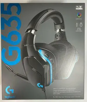 Logitech G635 981-000748 7.1 LIGHTSYNC Surround Sound Gaming Headset - Black