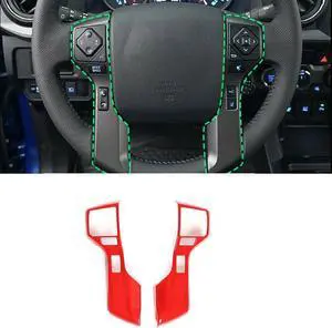 ABS Car Steering Wheel Button Frame Decorative Cover Trim Fit For Toyota Tacoma 2016-20 Tundra 2014+ 4Runner 2010-2019 Car Interior Accessories