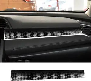 Real Carbon Fiber Co-pilot Dashboard Center Console Panel Cover Decorative Trim Fit for Honda Civic 10th 2016-2021 Car Assessoires