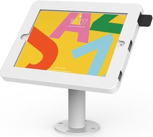 Beelta Retail Kiosk Tablet Stand for 10.2 inch iPad 7th/8th Generation, Business Desktop POS iPad Stand, Anti Theft, Metal, White