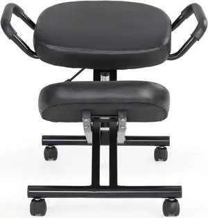 FAMOYI Offica  Kneeling Chair, Ergonomic Office Chair with Pulleys Rolling Mobile, with Armrests, Angled to Improve Sitting Suitable for Home Office Black