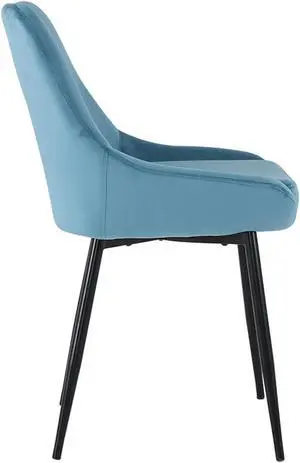 FAMOYI Offical Kitchen Modern Upholstered Dining Chair Set of 2, Metal Legs with Backrest for Living Room Dining Room Bedroom