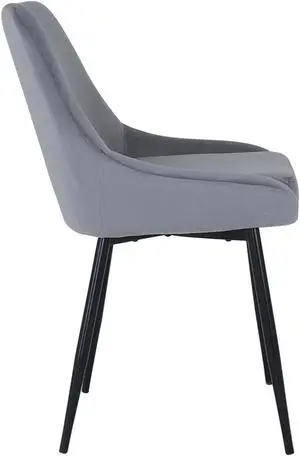 FAMOYI Offical Kitchen Modern Upholstered Dining Chair Set of 2, Metal Legs with Backrest for Living Room Dining Room Bedroom Gray
