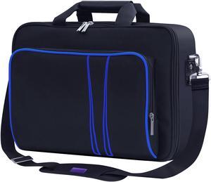 omarando Gaming Console Carrying Case,Compatible with PS5, PS5 Slim,PS4 or Xbox One,Xbox One S,Xbox One X.Travel Carrying Bag for Game Controller and Gaming Accessories Black/Blue