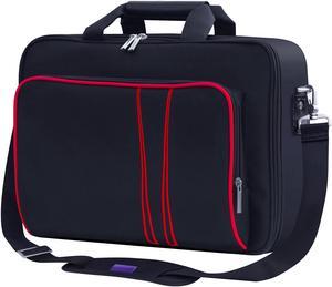 omarando Gaming Console Carrying Case,Compatible with PS5, PS5 Slim,PS4 or Xbox One,Xbox One S,Xbox One X.Travel Carrying Bag for Game Controller and Gaming Accessories Black/Red