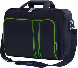 omarando Gaming Console Carrying Case,Compatible with PS5, PS5 Slim,PS4 or Xbox One,Xbox One S,Xbox One X.Travel Carrying Bag for Game Controller and Gaming Accessories Black/Green