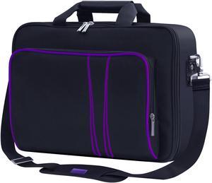 omarando Gaming Console Carrying Case,Compatible with PS5, PS5 Slim,PS4 or Xbox One,Xbox One S,Xbox One X.Travel Carrying Bag for Game Controller and Gaming Accessories Black/Purple