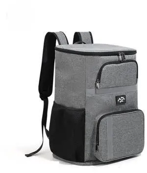 Large capacity minimalist lunch bag, outdoor picnic waterproof ice bag insulation bag, portable fresh-keeping insulation bag,Backpack insulation ice bag gray