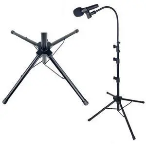Four legged Floor Microphone Stand. from 24" to 67"Extendable Height with Adjustable Angle. Comes with a storage bag for easy carrying and 2 Mic Clips.for Singing Performance and Podcast