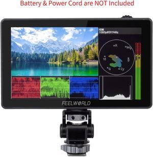 FEELWORLD LUT5 5.5 Inch 3000nits Ultra Bright DSLR Camera Field Monitor Auto Dimming Touchscreen HDR 3D LUT with Waveform F970 External Power and Install Kit 4K HDMI Input Output 1920X1080 IPS Panel
