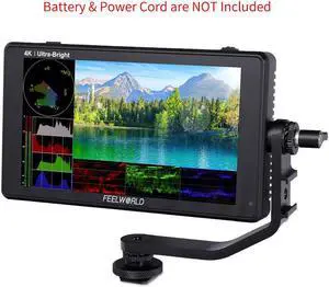 FEELWORLD LUT6S 6 Inch SDI 2600nits HDR 3D LUT Touch Screen DSLR Camera Field Monitor with Waveform VectorScope Histogram 3G-SDI 4K HDMI Input Output 1920x1080 IPS Panel