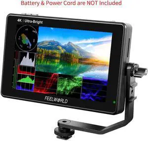 FEELWORLD LUT7S PRO 7 Inch Ultra Bright 2200nits DSLR Camera Field Monitor 3D LUT Touch Screen HDR with Waveform F970 External Power and Install Kit 4K HDMI 3G-SDI Input Output 1920X1200 IPS Panel
