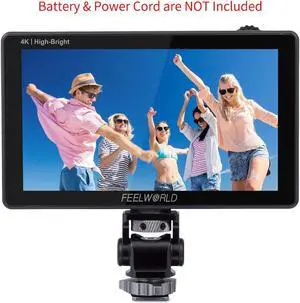 FEELWORLD LUT5E 5.5 inch 1600nits High Bright DSLR Camera Field Monitor Auto Dimming Touchscreen HDR 3D LUT with Waveform F970 External Power and Install Kit 4K HDMI Input Output 1920x1080 IPS Panel