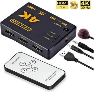 HDMI Audio/Video Splitter Switcher 3 input to 1 output Port Hub with IR Remote Controller for DVD HDTV Xbox PS3 PS5 Switch