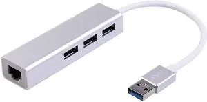 USB 3.0 to Ethernet Adapter, USB Network Adapter, 3-Port USB 3.0 Hub with Gigabit Ethernet Network RJ45 10/100/1000LAN Adapter. Support Windows 10,8.1,Mac OS, Surface Pro,Linux,Chromebook USB 3.0 to Ethernet Adapter, USB Network Adapter, 3-Port USB 3.0 Hub with Gigabit Ethernet Network RJ45 10/100/1000LAN Adapter. Support Windows 10,8.1,Mac OS, Surface Pro,Linux,Chromebook