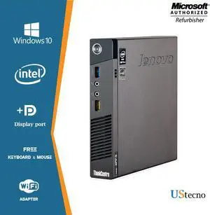 Lenovo Thinkcentre M93 Tiny Desktop Computer Intel Core i5 4570T 8GB 500GB HDD Windows 10 Professional New Free Keyboard, Mouse,Power cord,WiFi Adapter
