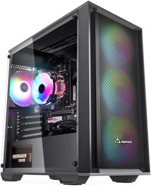 Hoengager  Gaming Desktop PC - AMD Ryzen 5 5600G 6-Core 3.9GHz- 32GB DDR4 3200MHz - 1TB M.2 SSD- WIFI & Bluetooth 5.0 -RGB Fans - Windows 11 Pro Desktop Computer