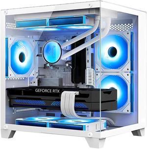 H.E. Gaming PC -AMD Ryzen 5 5600X 3.7 GHz , Radeon RX 6750 GRE 12G ,32GB DDR4 3200MHz ,1TB PCIe+1TB SATA SSD, 240mm AIO,WiFi ,Boothblue &RGB Fans Windows 11 Pro Desktop-White