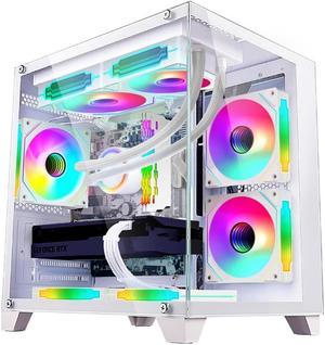 Hoengager Gaming PC -Intel i5 13400F -GeForce RTX 3050 6GB -32GB DDR4 3200MHz- 1TB M.2 SSD -RGB Fans -WIFI &BT ,HDMI- Liquid  Cooler- Windows 11 Pro Desktop -White