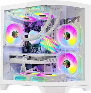 Hoengager Ocean of Stars Gaming PC -AMD Ryzen 7 7800X3D 4.2 GHz, RTX 4060 8G ,32GB DDR5 RAM 5600MHz,1TB PCIe +2TB SATA SSD, WIFI&Bluetooth ,Windows 11 Pro 64-bit -White