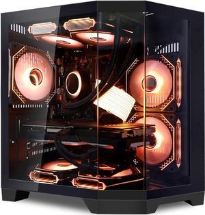 Hoengager Ocean of Stars Gaming PC AMD Ryzen 7 7700 3.8 GHz, RTX 4070 SUPER 12GB, 2TB SSD, 32GB DDR5 RAM, Liquid Cooler ,AC Wi-Fi &Bluetooth, RGB Fans,Windows 11 Pro Desktop-Black