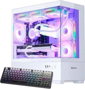 H.E. Ocean Park Gaming PC- AMD Ryzen 7 5700X 3.4 GHz  - RTX 4060 8G - 16GB DDR4 3200 MHz- 1TB M.2 +2TB SATA SSD -360mm AIO -RGB Fans -WIFI &Bluetooth , Keyboard ,Win 11 Pro Desktop-White