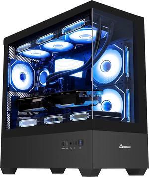 Hoengager Ocean Park Desktop-AMD Ryzen 7 5700X 3.4 GHz 8-Core, 32GB DDR4 RAM,1TB PCI-E +1 TB 2.5'' SSD, RTX 4060 8G, 360 Liquid-Cooled,RGB Fans, WIFI &Bluetooth ,Win 11 Pro 64bit -Black Gaming PC