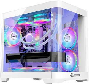Hoengager Poseidon Gaming PC -AMD Ryzen 7 5700G 3.8GHz,NVIDIA RTX 3050 6G,16GB DDR4 RAM 3200MHz ,1TB M.2+1TB SATA SSD , Liquid Cooler,WIFI, RGB Fans, HDMI,Bluetooth ,Windows 11 Pro Desktop-White