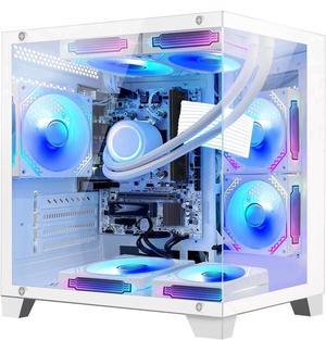 Hoengager AMD Ryzen 5 5600GT,32GB DDR4 3200MHz,1TB M.2 +2TB SATA SSD,WiFi& Bluetooth, Windows 11 Pro Gaming Desktop PC-White