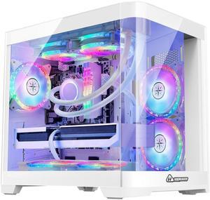 Hoengager Poseidon Gaming PC AMD Ryzen 5 5600X  6-Core 3.7 GHz,GeForce RTX 5060 TI 8GB, 32GB DDR4 RAM 3200MHz,1TB PCIe +2TB SATA SSD, WIFI&Bluetooth Windows 11 Pro-White