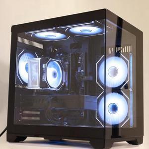 Hoengager Gaming PC Desktop INTEL Core i5 12400F 2.5 GHz 6-Core,  RTX 4060 8G DLSS 3, 32GB DDR4 RAM 3200MHz,1TB PCIe +1TB SATA SSD, Wi-Fi & Bluetooth ,Windows 11 Pro  Prebuilt Tower RGB Computer-Black
