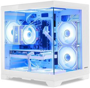 Hoengager Gaming PC Desktop INTEL Core i5 12400F 2.5 GHz 6-Core,  RTX 4060 8G DLSS 3, 32GB DDR4 RAM 3200MHz,1TB PCIe +1TB SATA SSD, Wi-Fi & Bluetooth ,Windows 11 Pro  Prebuilt Tower RGB Computer-White