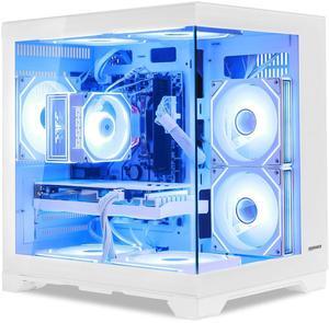 Hoengager Gaming PC Desktop Intel Core i5-13400F 2.5 GHz 10 Core,  RTX 4060 8G DLSS 3, 32GB DDR4 RAM 3200MHz,1TB PCIe +2TB SATA SSD, Wi-Fi & Bluetooth ,Windows 11Pro  Prebuilt Tower RGB Computer-White