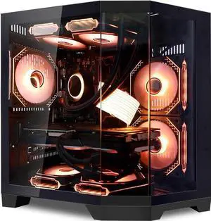 Hoengager Gaming PC -AMD Ryzen 5 7600X 6-Core 4.7 GHz- GeForce RTX 5070 Ti 16G DLSS 4- 32GB DDR5 6000MHz - 1TB PCIe SSD- Windows 11 Pro Desktop-Black