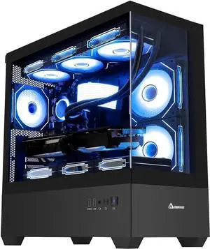 Hoengager Gaming PC AMD Ryzen 5 5600X  6-Core 3.7 GHz, Radeon RX 9060 XT 16GB, 32GB DDR4 RAM 3200MHz,1TB PCIe +2TB SATA SSD, WIFI&Bluetooth Windows 11 Pro