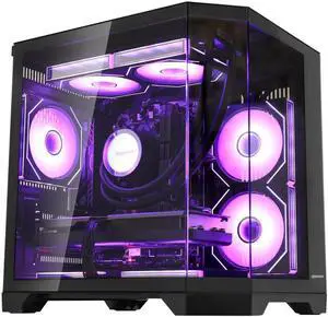 Hoengager Gaming PC AMD Ryzen 7 7800X3D  8-Core 4.2 GHz, Radeon RX 9060 XT 8GB, 32GB DDR5 RAM 6000MHz,1TB PCIe +2TB SATA SSD, WIFI&Bluetooth Prebuilt PC 850W PSU,Windows 11 Pro