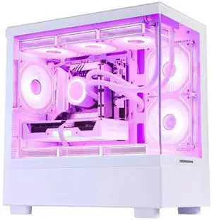 Hoengager Gaming PC Intel Core i5-12600K 10-Core (6P+4E) 3.7 GHz,RTX 5060 Ti 16GB, 32GB DDR5 RAM 6000MHz,1TB PCIe +4TB SATA SSD, WiFi & BT ,850W PSU, Liquid cooler, Windows 11 Pro Desktop-White