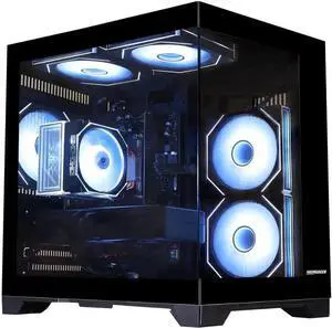 Hoengager Gaming PC Desktop Intel Core i5-14400F 10-Core (6P+4E), AMD Radeon RX 9060 XT 8GB , 32GB DDR4 RAM 3200MHz,1TB PCIe SSD, Wi-Fi & Bluetooth ,Win 11 Pro  Prebuilt Tower RGB Computer-Black