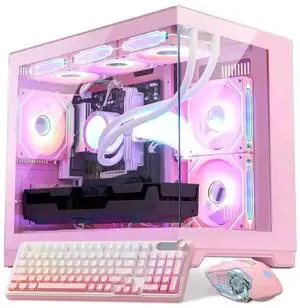 Hoengager RTX 5070 12GB Gaming PC -AMD Ryzen 7 9800X3D 8Core 5.2 GHz, 32GB DDR5 RAM, 1TB PCIe SSD,360Liquid cooler, KB&MS ,VR Ready Win11,850W PSU-RGB Fusion2.0 Prebuilt Desktop Computer-Pink Hoengager RTX 5070 12GB Gaming PC -AMD Ryzen 7 9800X3D 8Core 5.2 GHz, 32GB DDR5 RAM, 1TB PCIe SSD,360Liquid cooler, KB&MS ,VR Ready Win11,850W PSU-RGB Fusion2.0 Prebuilt Desktop Computer-Pink