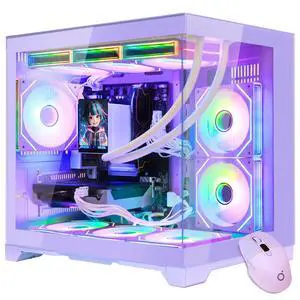 Hoengager Gaming PC-AMD Ryzen 5 9600X 6-Core 3.9 GHz- RX 9070 XT 16GB GPU-16GB DDR5 RAM-1TB PCIe SSD-LCD Liquid Cooler -WIFI & BT-850W Gold PSU-APP ARGB Fans-Win11 prebuilt Gaming Desktop PC-Purple Hoengager Gaming PC-AMD Ryzen 5 9600X 6-Core 3.9 GHz- RX 9070 XT 16GB GPU-16GB DDR5 RAM-1TB PCIe SSD-LCD Liquid Cooler -WIFI & BT-850W Gold PSU-APP ARGB Fans-Win11 prebuilt Gaming Desktop PC-Purple