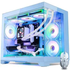 Hoengager Gaming PC -AMD Ryzen7 9800X3D 8Core 5.2GHz-RTX 5070 12GB-32GB DDR5 RAM-1TB PCIe+2TB SATA SSD-LCD Liquid Cooler -WIFI&BT-850W Gold PSU-APP ARGB Fans-VR Ready Win11 prebuilt Desktop PC-Blue Hoengager Gaming PC -AMD Ryzen7 9800X3D 8Core 5.2GHz-RTX 5070 12GB-32GB DDR5 RAM-1TB PCIe+2TB SATA SSD-LCD Liquid Cooler -WIFI&BT-850W Gold PSU-APP ARGB Fans-VR Ready Win11 prebuilt Desktop PC-Blue